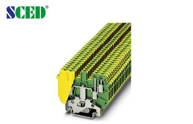 2.5mm2 Width 5.2mm Yellow and Green Color Din Rail Series AWG 30 - 12 Elevator Application