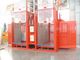 Red Construction Twin Cage Hoist Painted Mast For Mining Wells